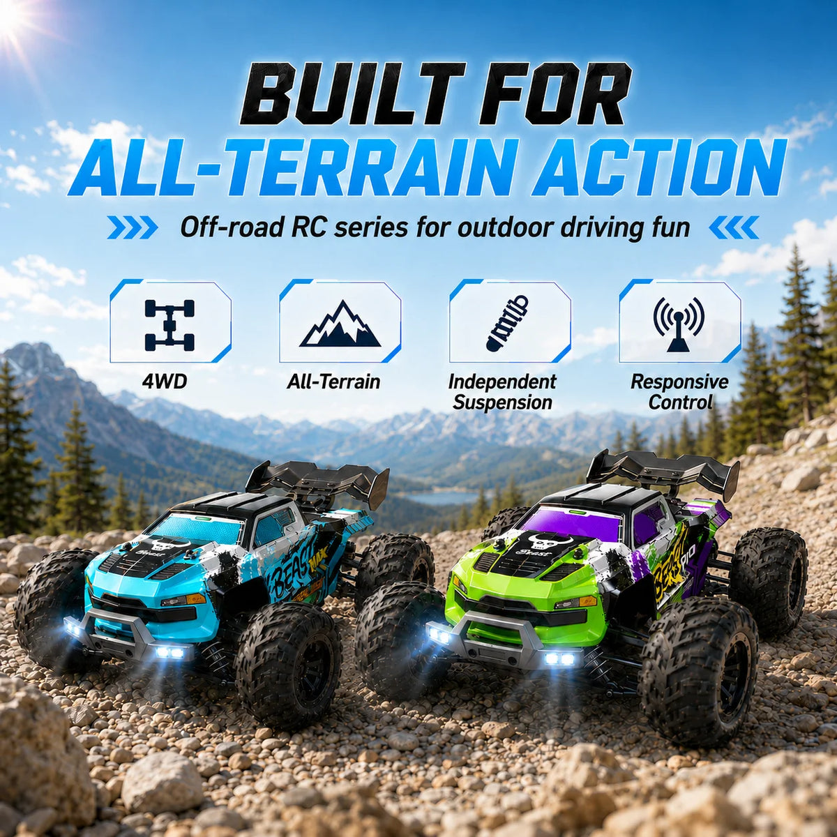 ZNLYRION Off Road Buggy Four Wheel Drive Remote Control Racer