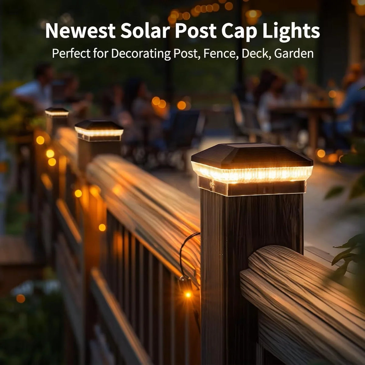 Outdoor Solar Post Lights With LED Illumination And 3 Modes