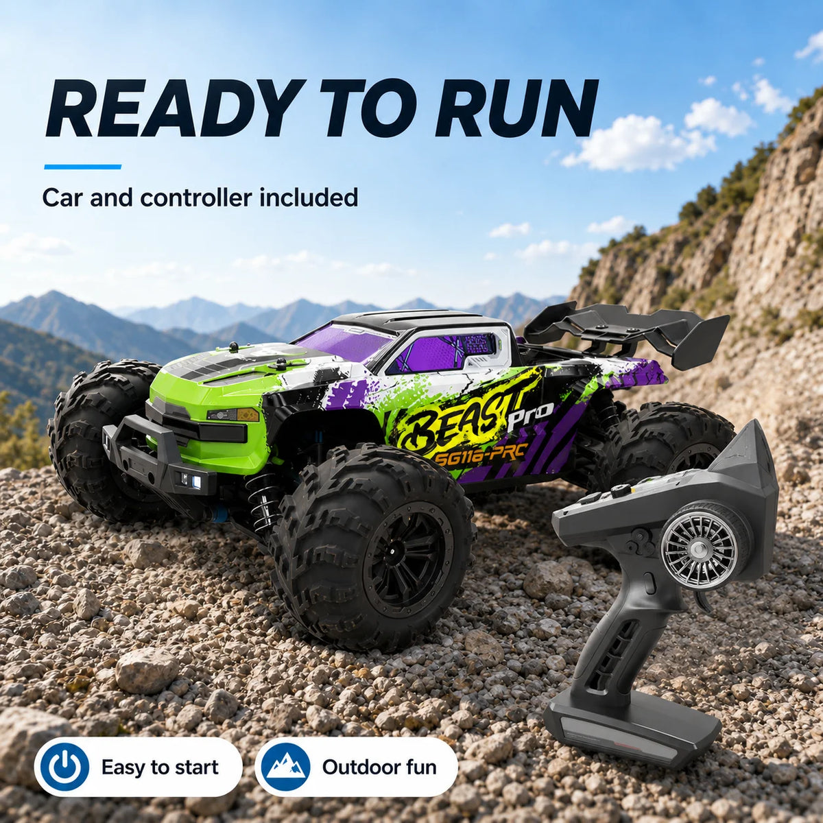 ZNLYRION Off Road Buggy Four Wheel Drive Remote Control Racer