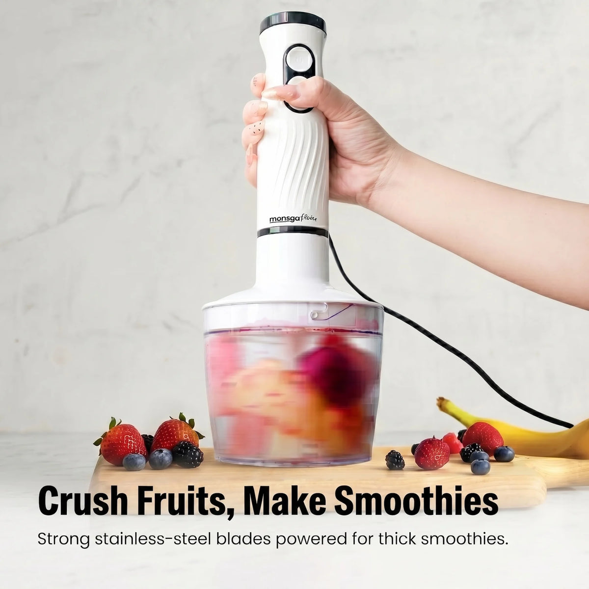 MONSGA Multifunctional Immersion Hand Blender With Chopper And Whisk