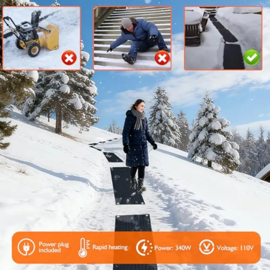 Electric Heated Snow Melting Mat for Safe Outdoor Walkways In Winter