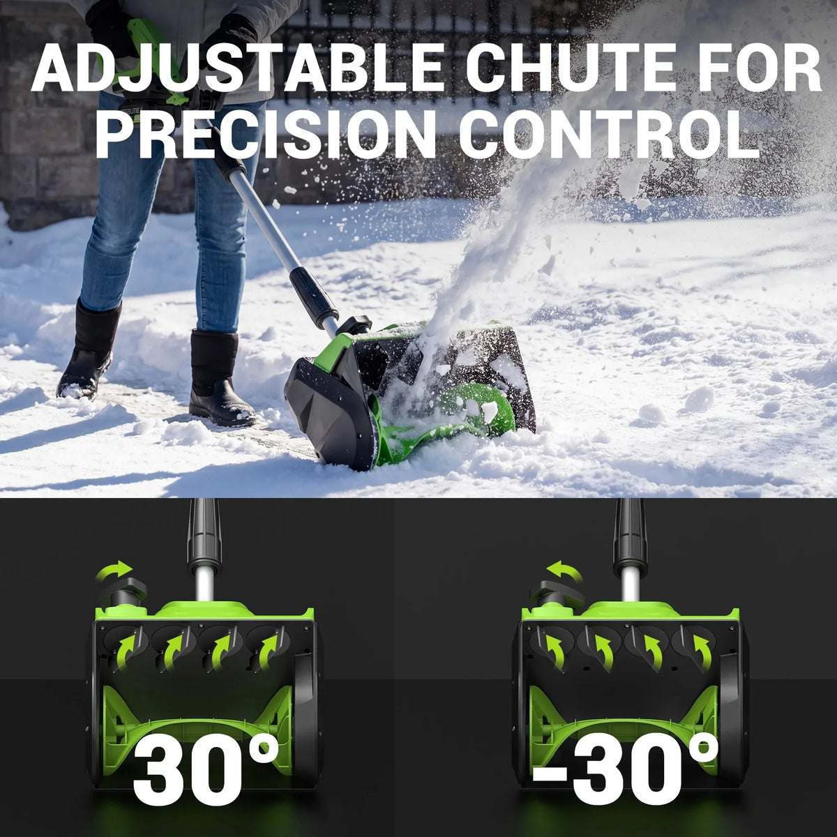 Deli 21V Cordless Snow Blower With Adjustable Directional Plate