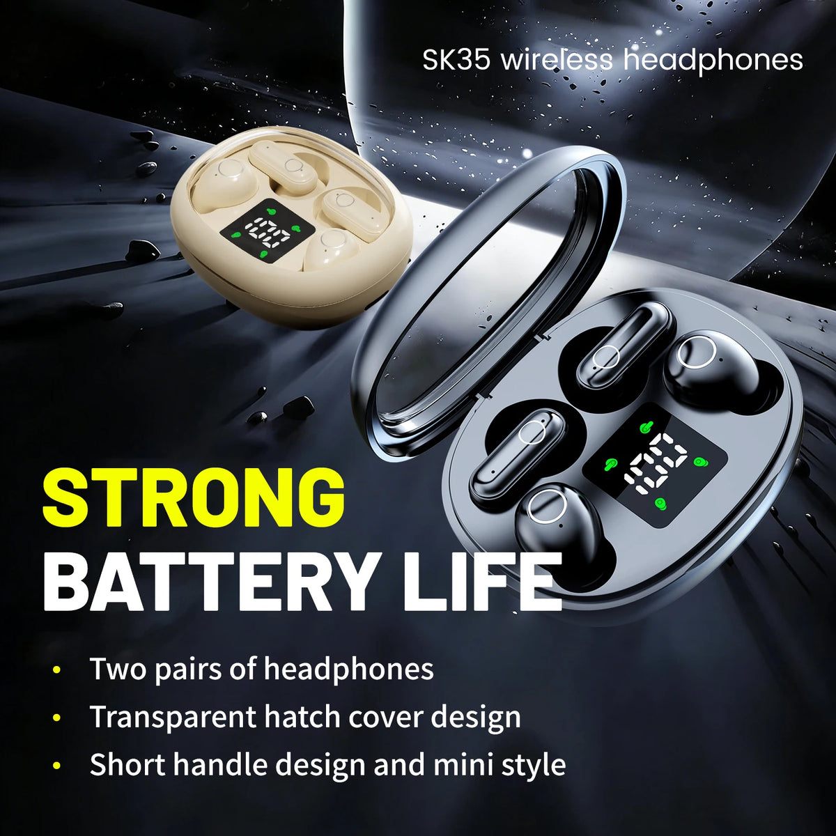 Insonixn Wireless Bluetooth Earbuds With Active Noise Cancellation