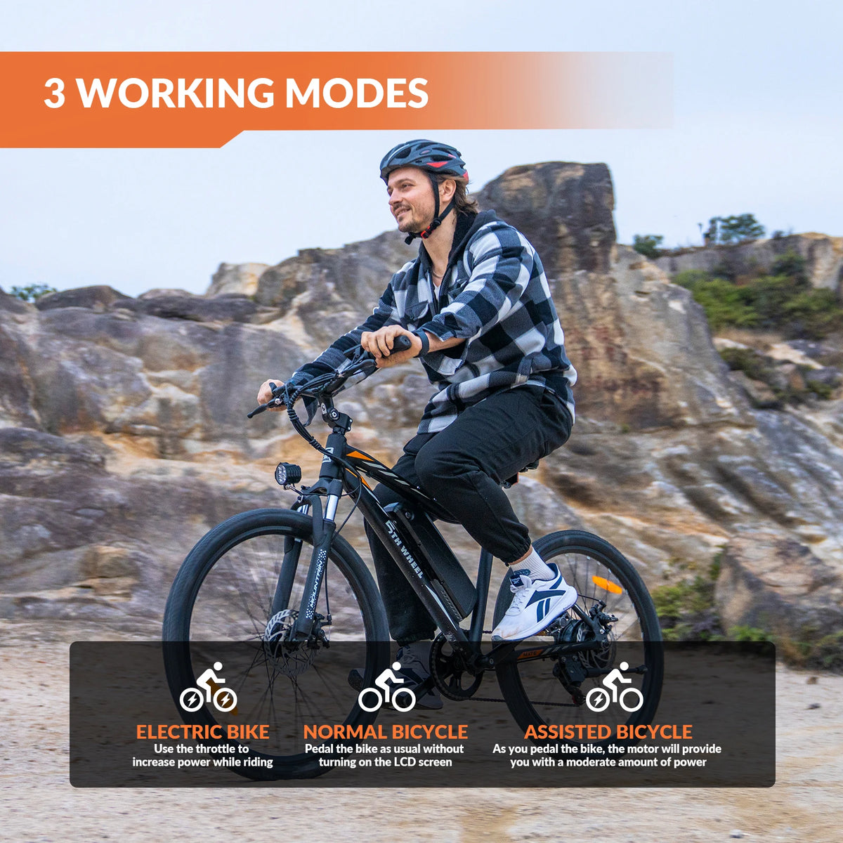 5TH WHEEL AB17 Electric Bike Front Suspension And LCD Display