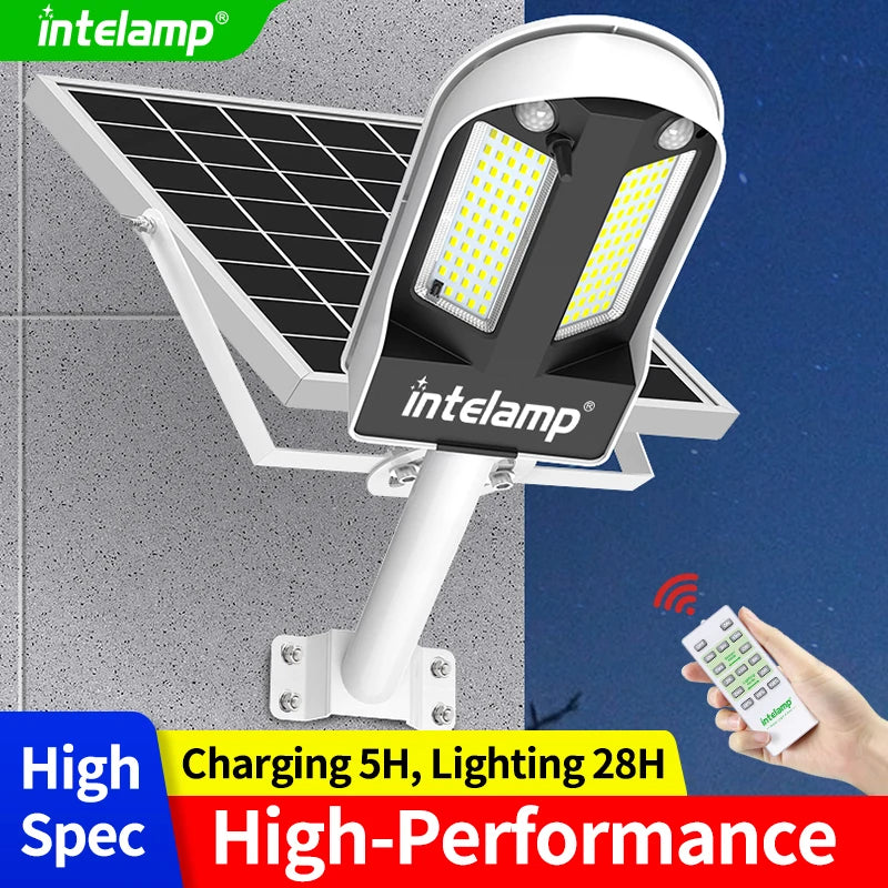 Intelamp Solar Motion Sensor Street Light for Outdoor Security