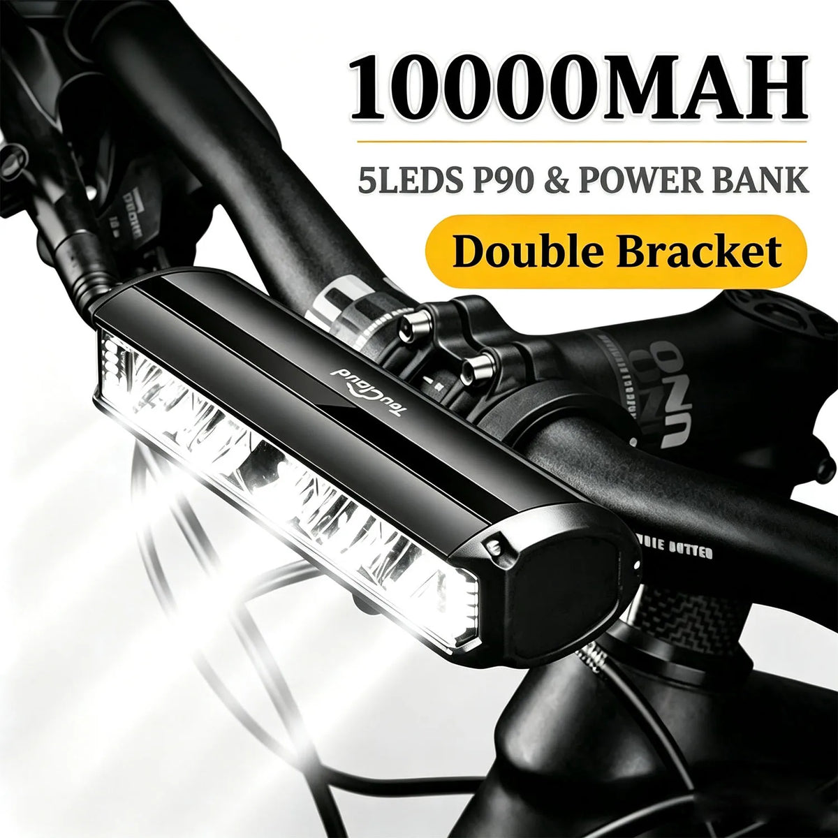 TouCloud Waterproof Front Bicycle Light With Power Bank
