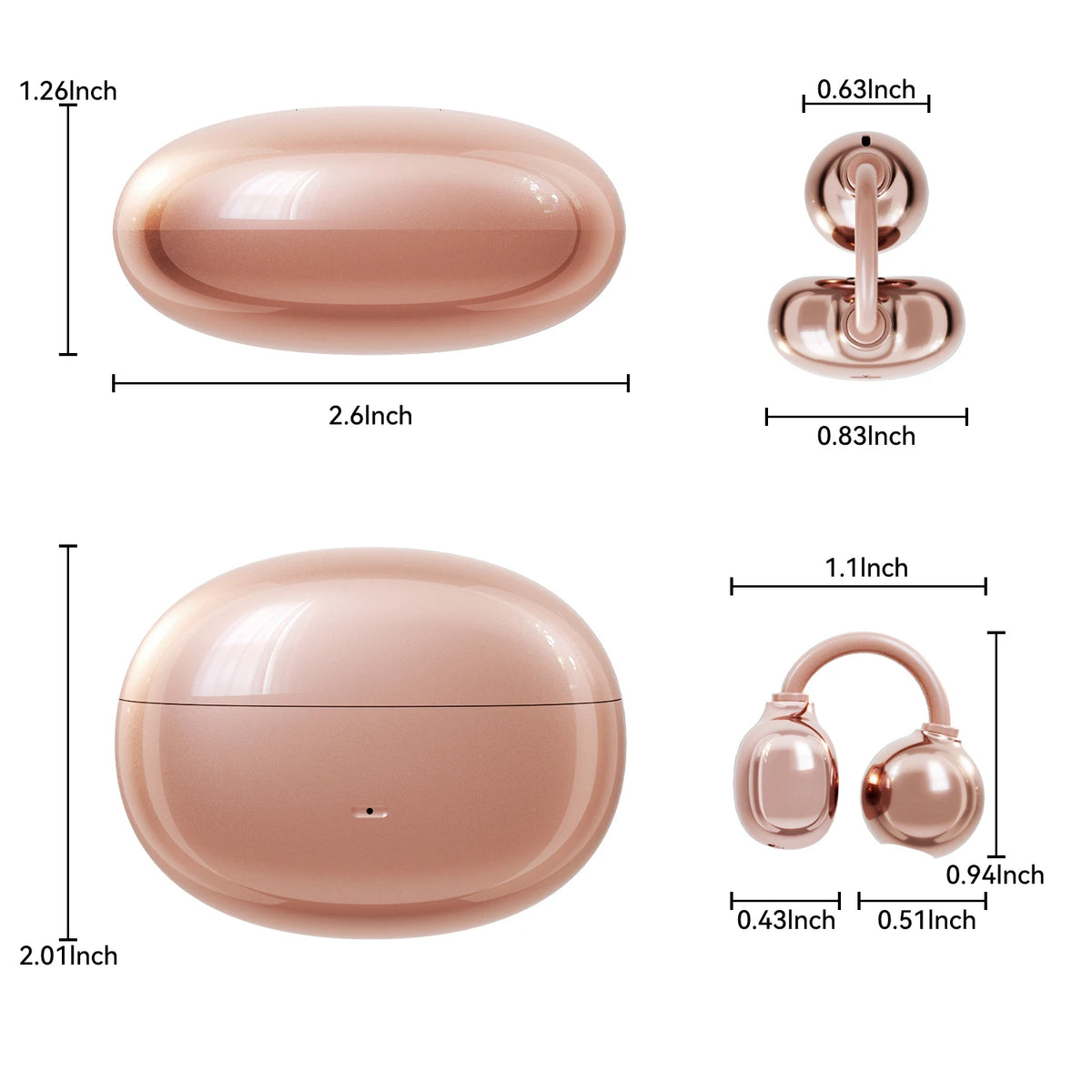 INSONIXN Open-Ear Bluetooth Clip Earbuds With Microphone For Workouts