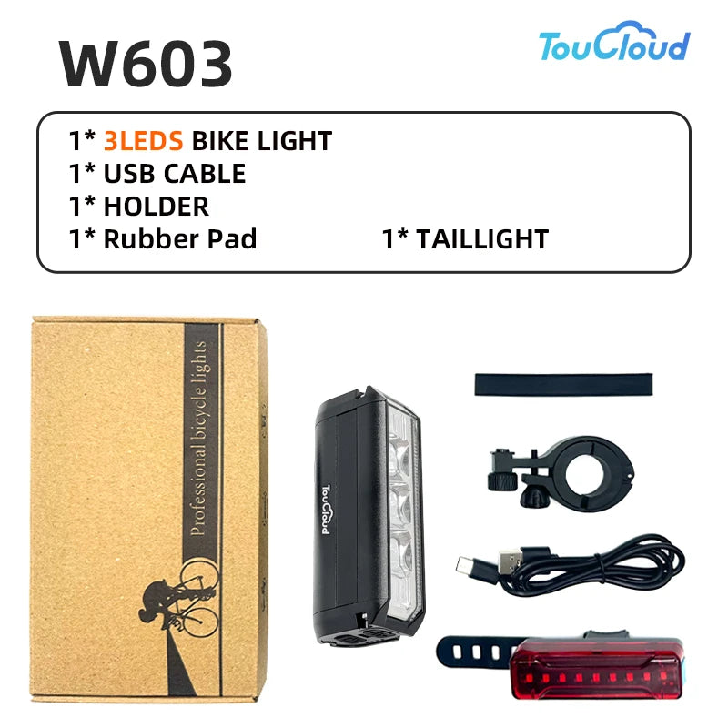 TouCloud Waterproof Front Bicycle Light With Power Bank
