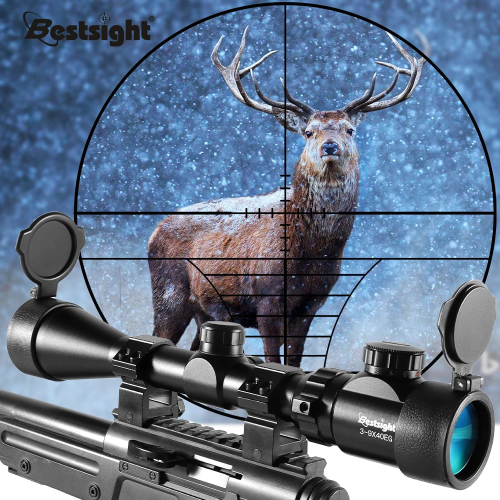 Nabila Illuminated Hunting Rifle Scope With Mounts Mil Dot Optic