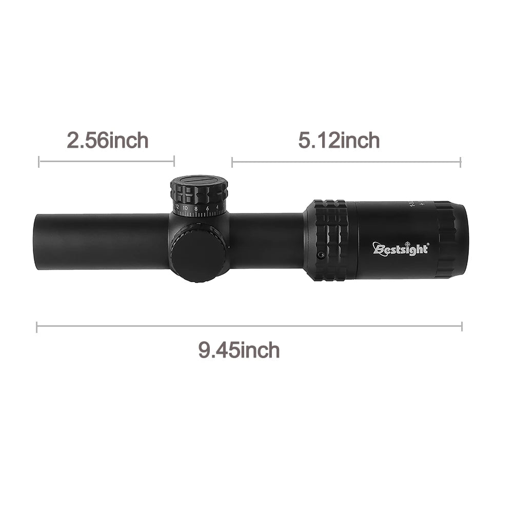 Bestsight 1-5X24 Tactical Rifle Scope With Red Green Illuminated Reticle