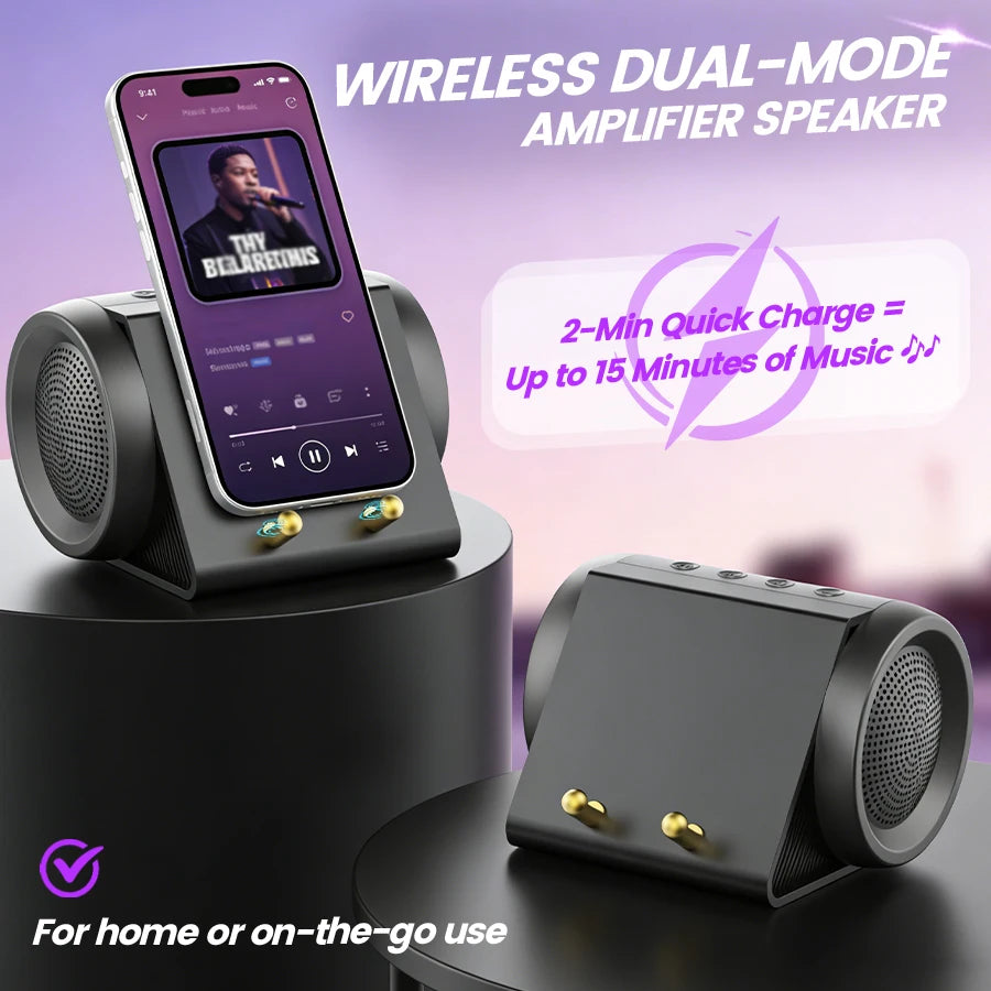 Wireless Induction Bluetooth Speaker With Phone Stand And Extended Playtime