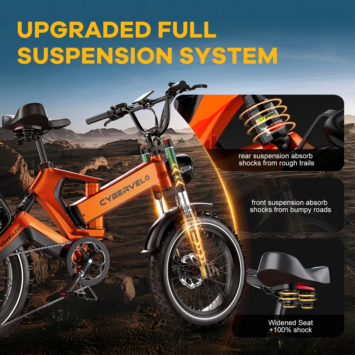 Cybervelo 2000W Foldable Fat Tire Ebike Built For Long Range Adventures