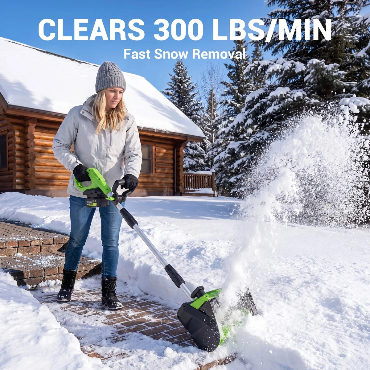 Deli 21V Cordless Snow Blower With Adjustable Directional Plate