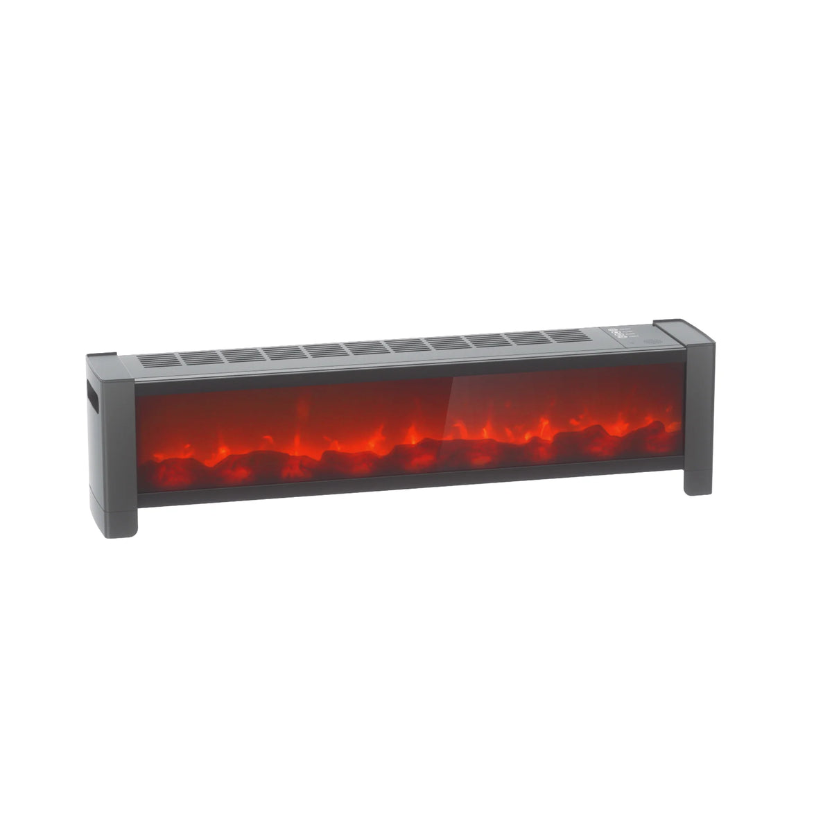 Electric Baseboard Fireplace Heater With Realistic LED Flame Effect Timer
