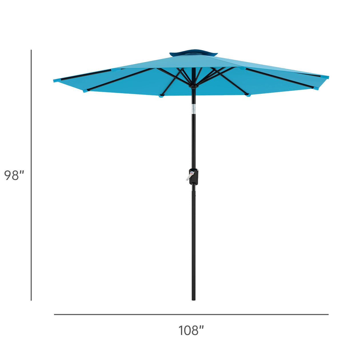 Patio Market Umbrella With Crank Lift Tilt And UV Protection
