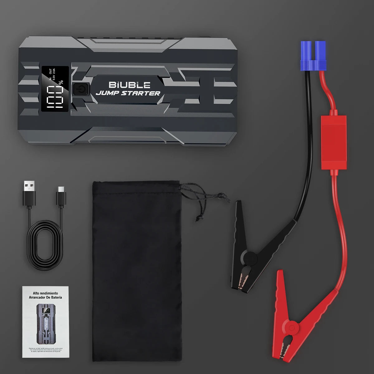 BIUBLE Portable Car Jump Starter With Smart Safety Cable