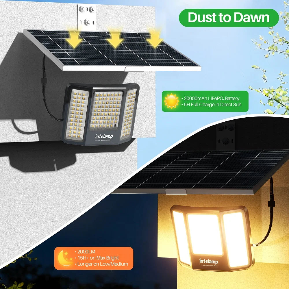 Intelamp Outdoor Solar LED Flood Light For Garden And Yard