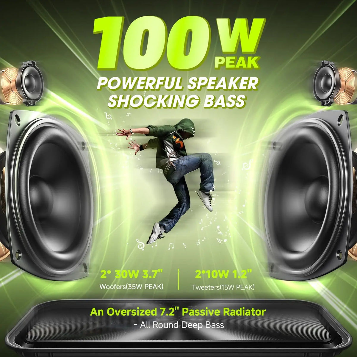 W-KING D9-1 Waterproof Portable Bluetooth Speaker With Deep Bass