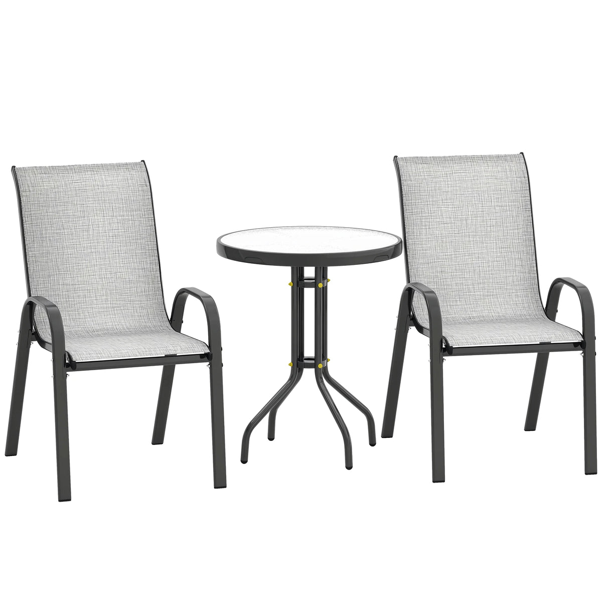 Outsunny Outdoor Patio Bistro Set With Stackable Chairs