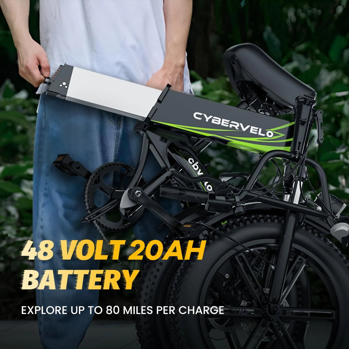 Cybervelo Ek5 Foldable 1000W Electric Mountain Ebike Long Travel Range