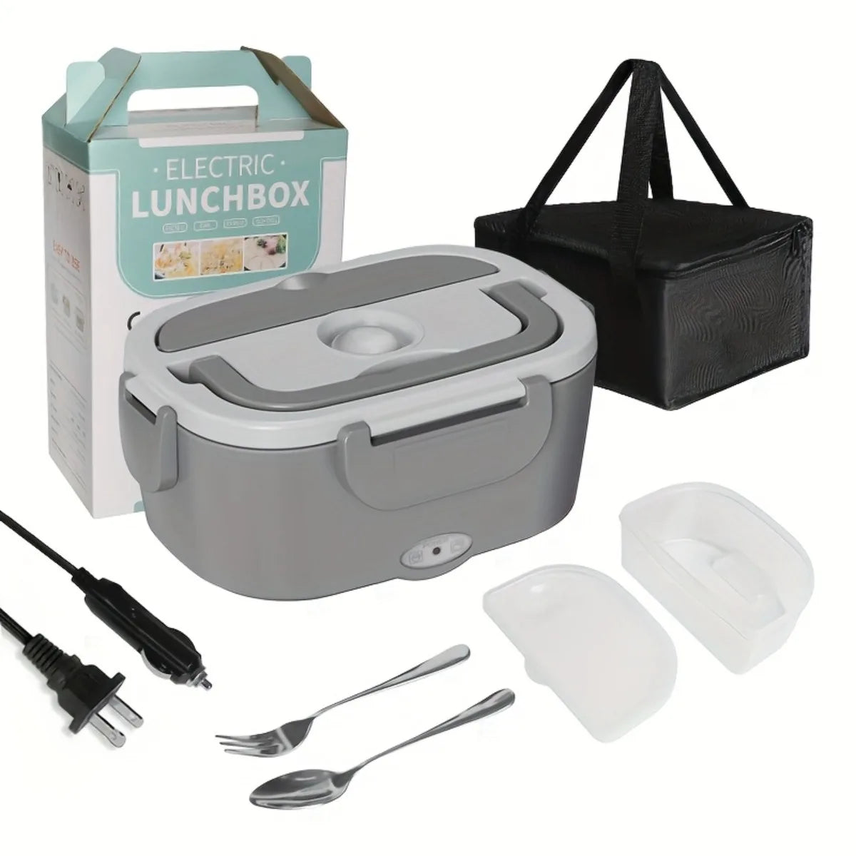 COBASPORT Portable Double Compartment Electric Lunch Box Food Heater