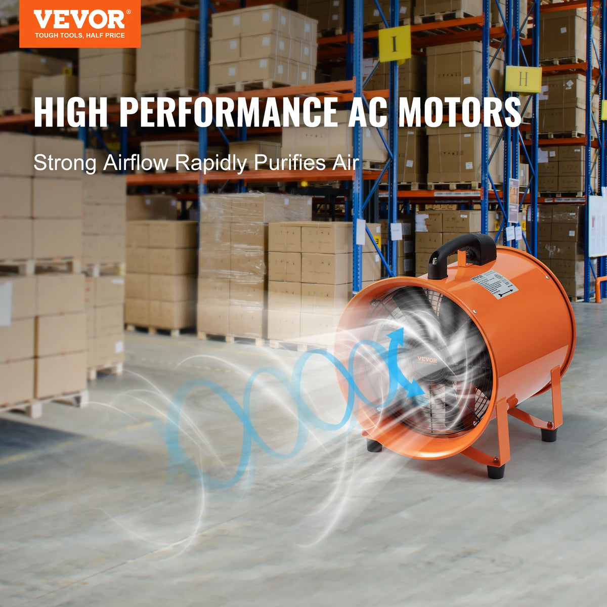 SucceBuy Industrial Exhaust Fan With Ventilation Duct Hose