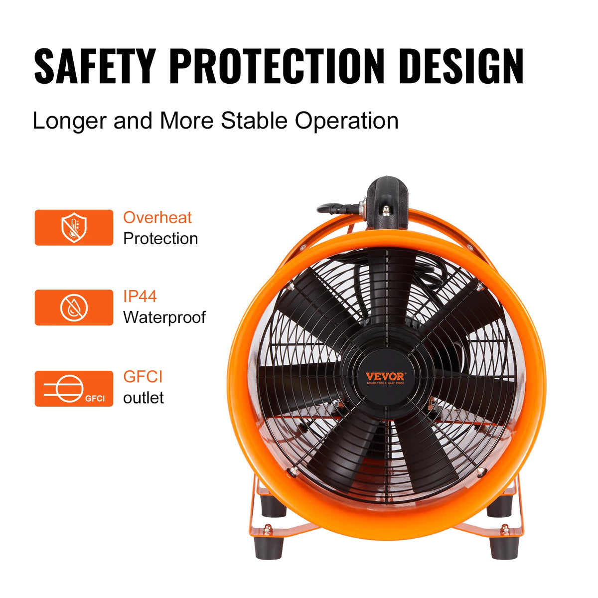SucceBuy Industrial Exhaust Fan With Ventilation Duct Hose