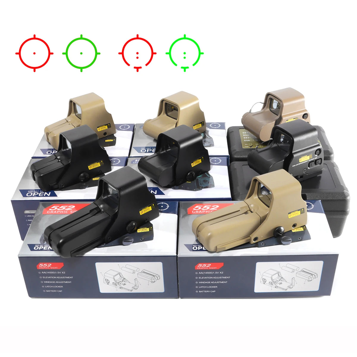 Bestsight Holographic Reflex Rifle Sight Scope With Dot Reticle