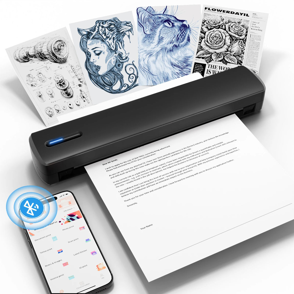 TakeYou Portable Bluetooth Thermal Printer for Home Office and School