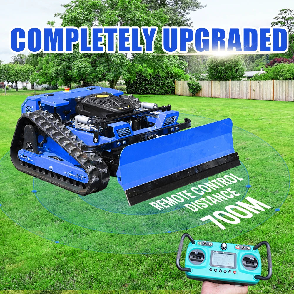 MASENTER Remote Control Crawler Lawn Mower With Snow Plow