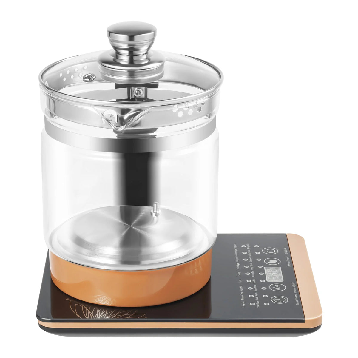 Multifunctional Electric Glass Kettle With Tea Infuser And Steamer