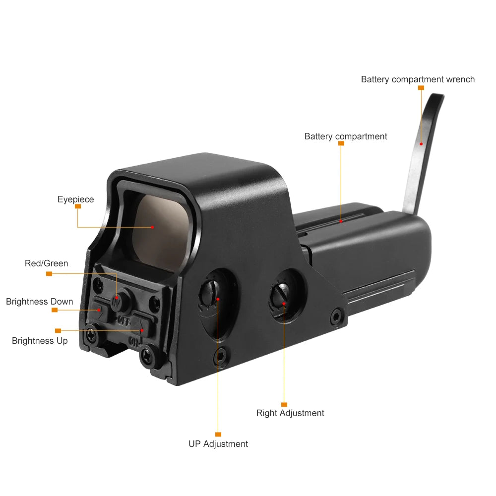 Bestsight Holographic Reflex Rifle Sight Scope With Dot Reticle