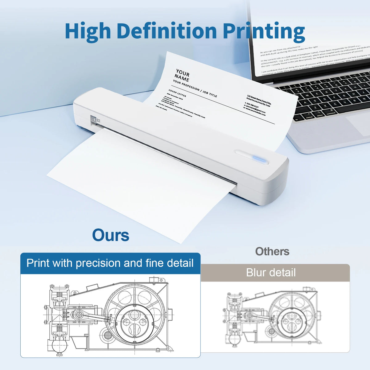 TakeYou Portable Bluetooth Thermal Printer for Home Office and School