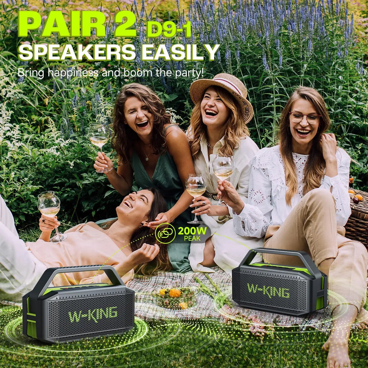 W-KING D9-1 Waterproof Portable Bluetooth Speaker With Deep Bass