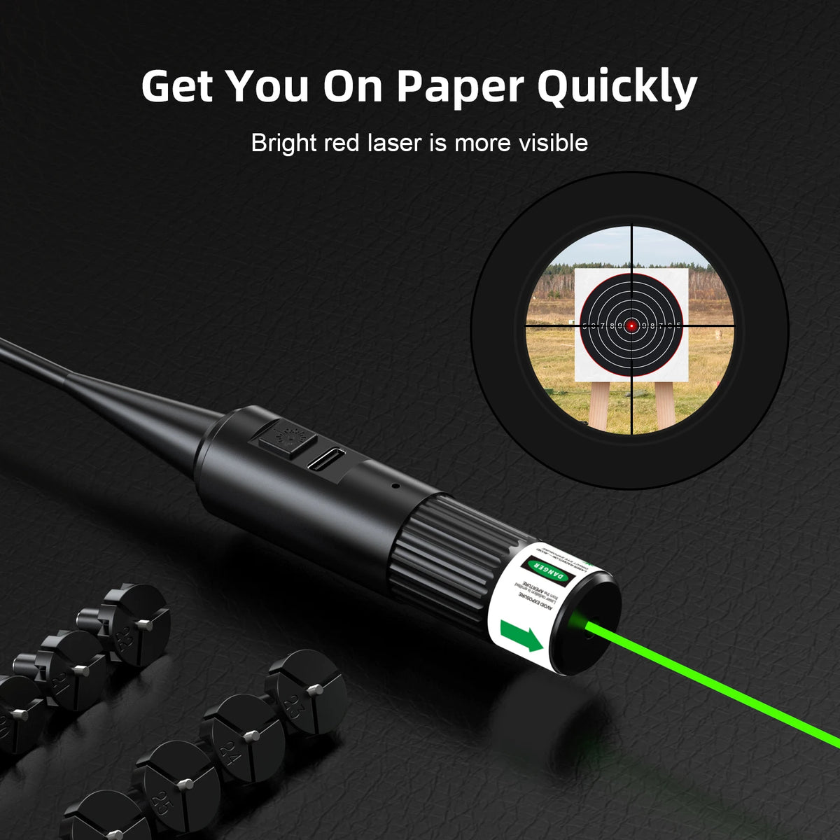 Universal Rechargeable Laser Bore Sighting Kit With Adapters Storage Case