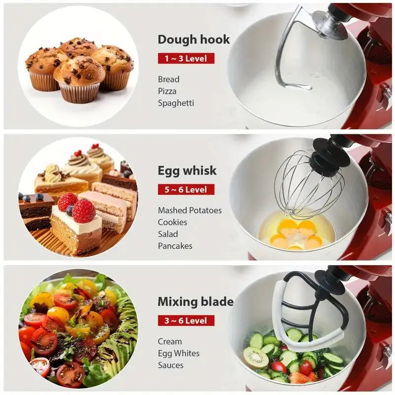 Tilt Head Electric Stand Mixer Includes Kitchen Baking Accessory Pack