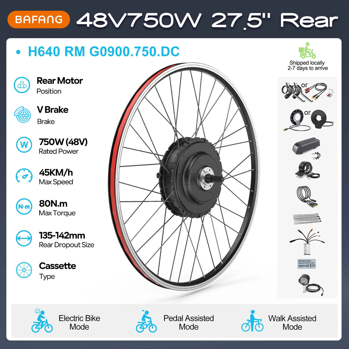 Bafang Brushless Rear Hub Motor For Cassette Wheel Drive