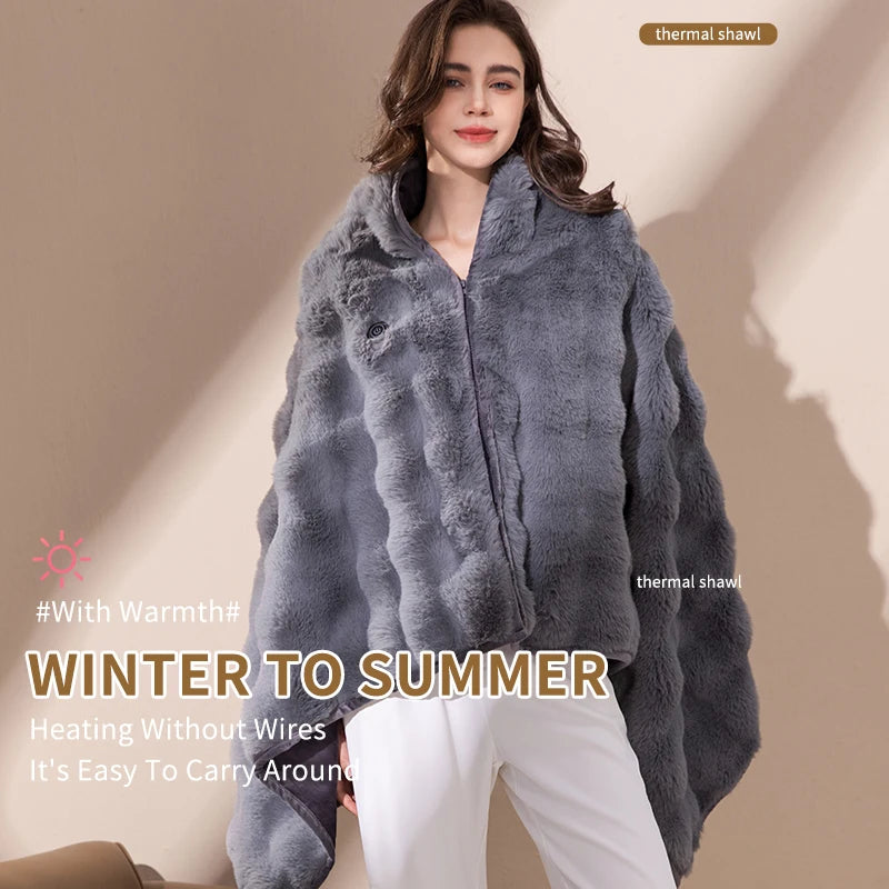Portable USB Electric Flannel Throw With Three Temperature Settings