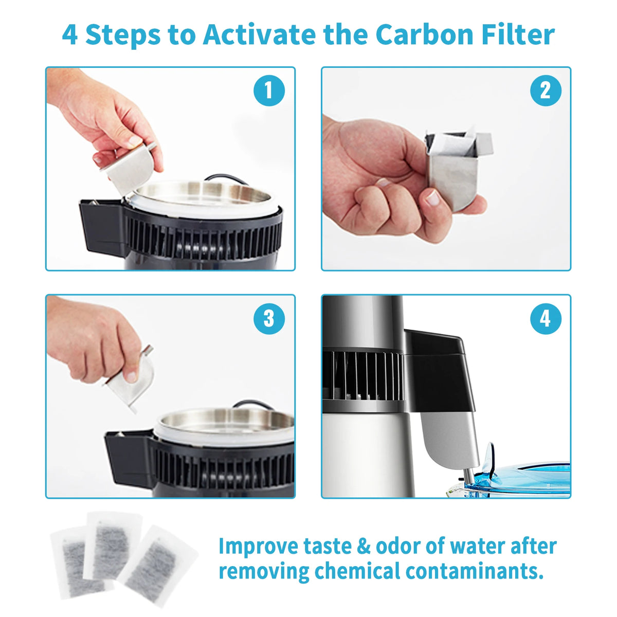 SucceBuy Stainless Steel Water Distiller For Pure Home Drinking Water