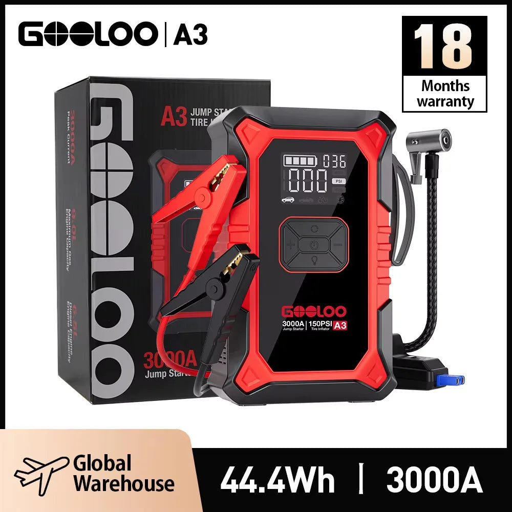 GOOLOO A3 3000A Portable Jump Starter With Air Compressor