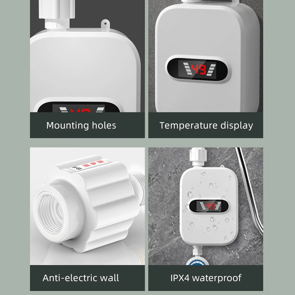 3500W Instant Electric Water Heater With LCD Temperature Display