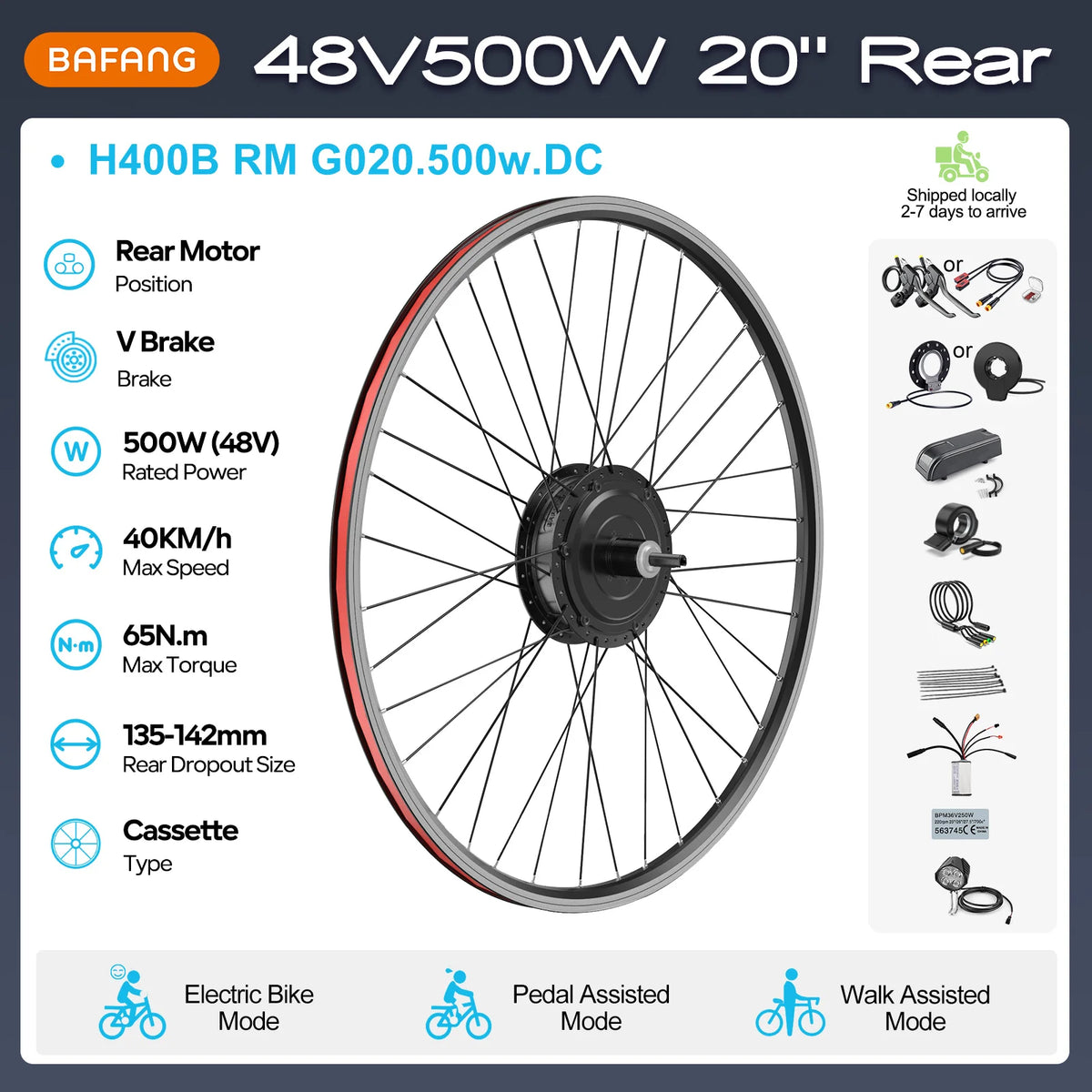 Bafang Brushless Rear Hub Motor For Cassette Wheel Drive