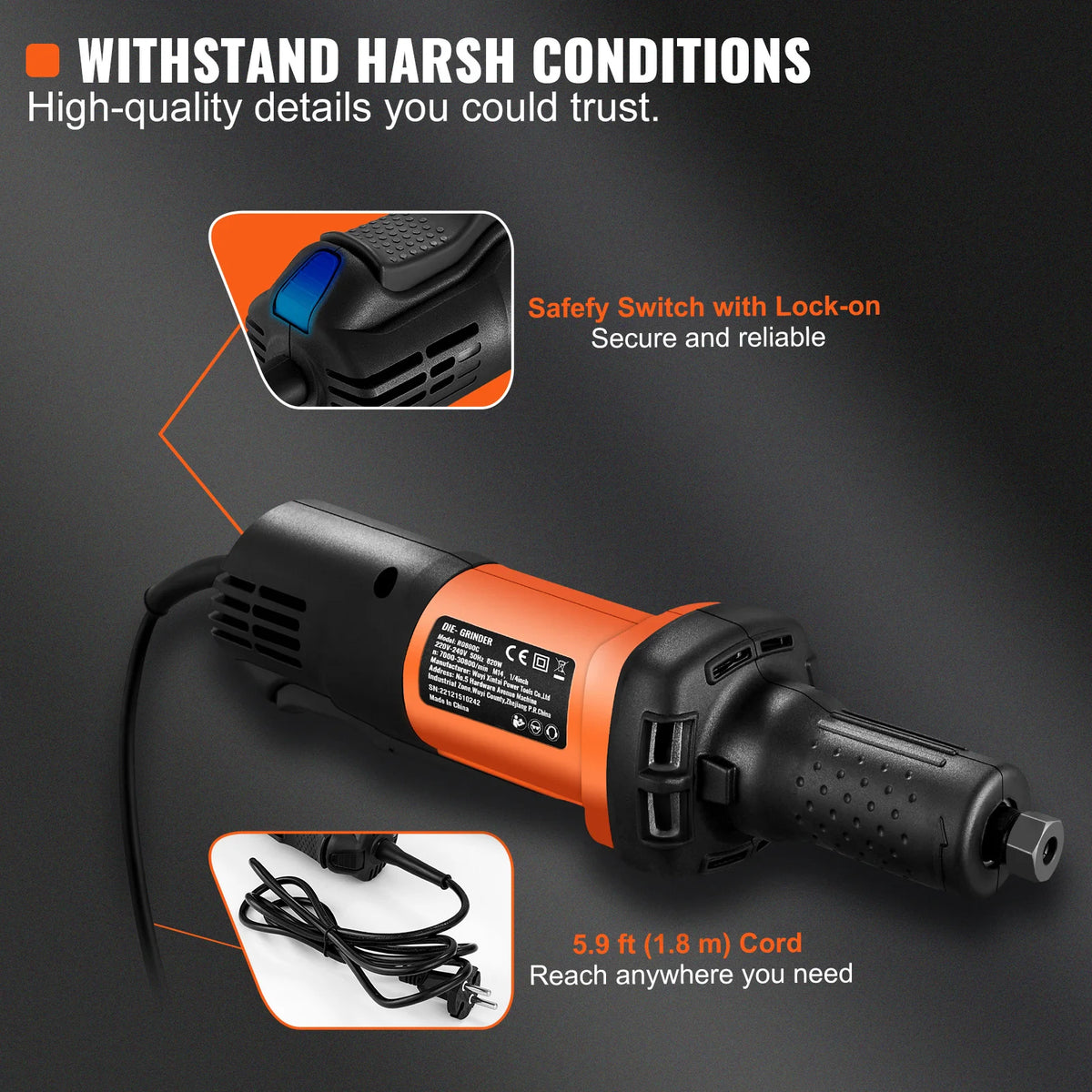 SucceBuy Variable Speed Electric Die Grinder for Polishing and Grinding