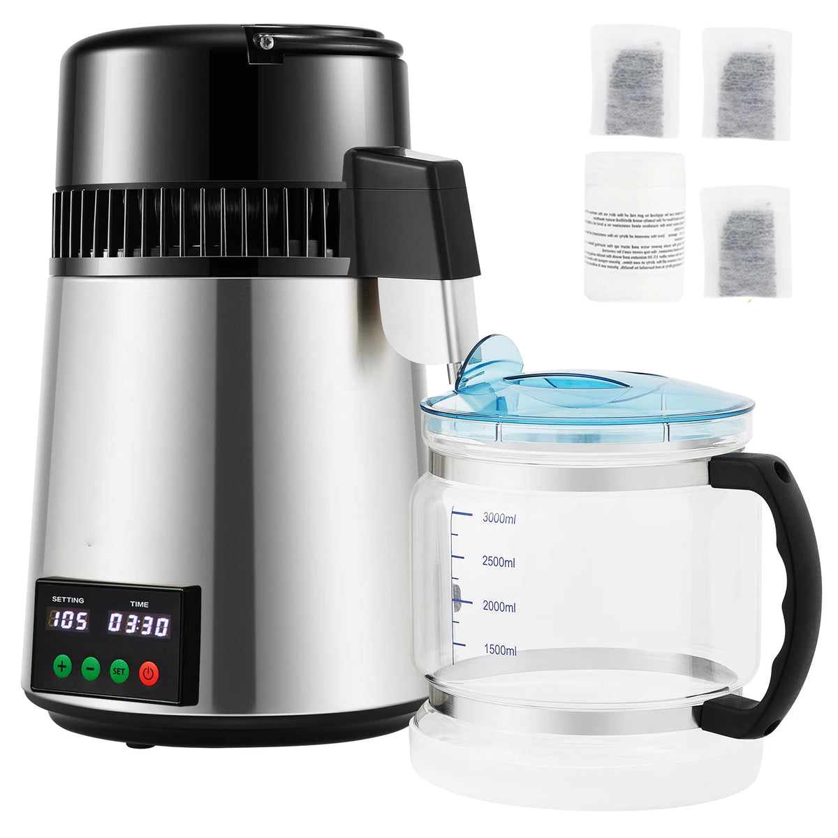 SucceBuy Stainless Steel Water Distiller For Pure Home Drinking Water