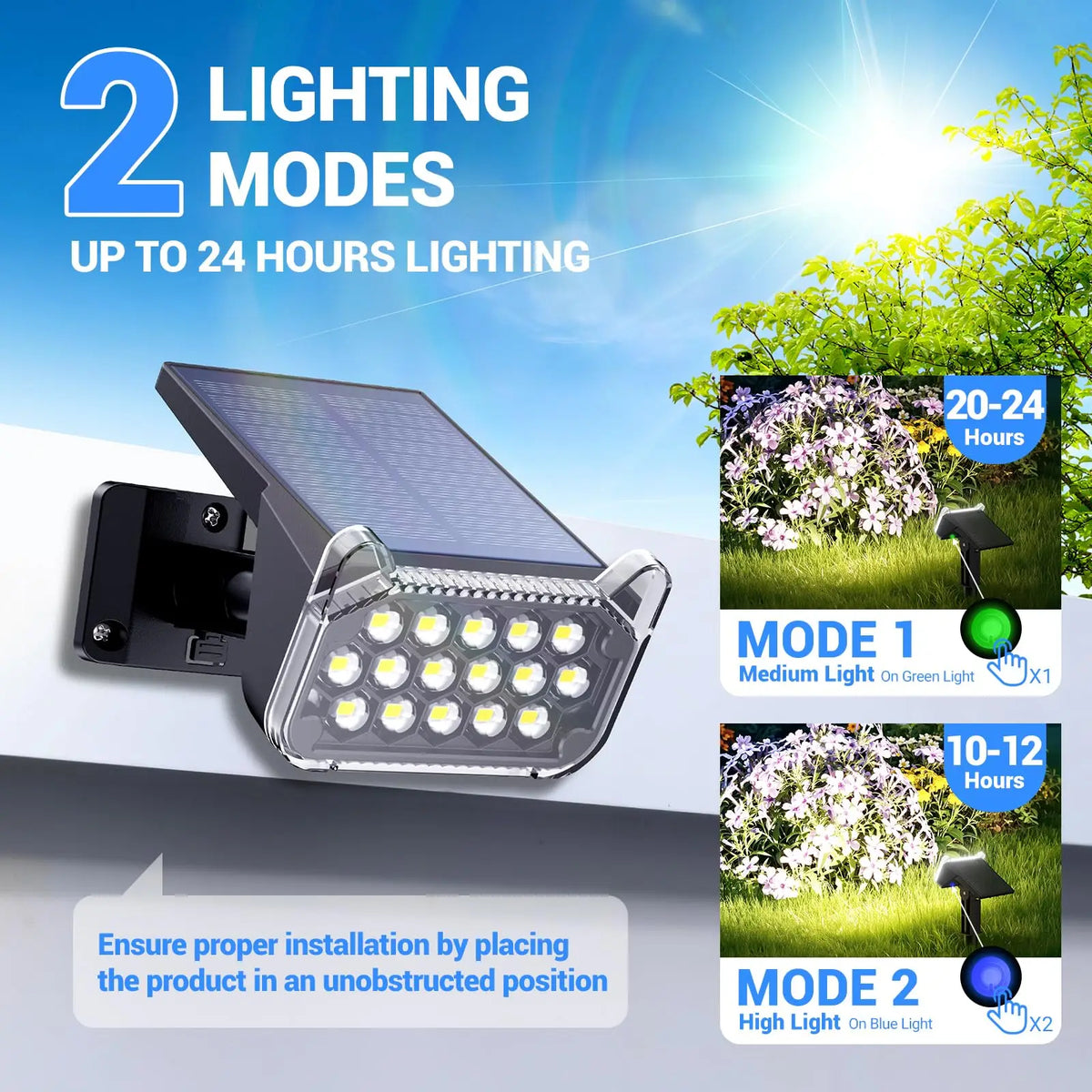 KPSTEK Solar Outdoor Spotlights Waterproof LED Landscape Lights