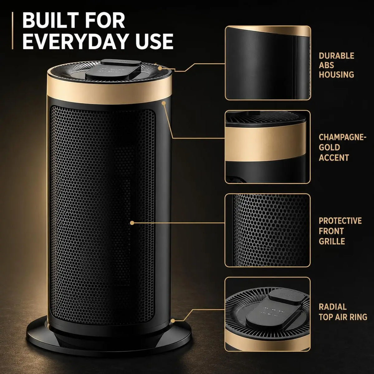 GAOMON 1500W Ceramic Tower Space Heater With Remote Control