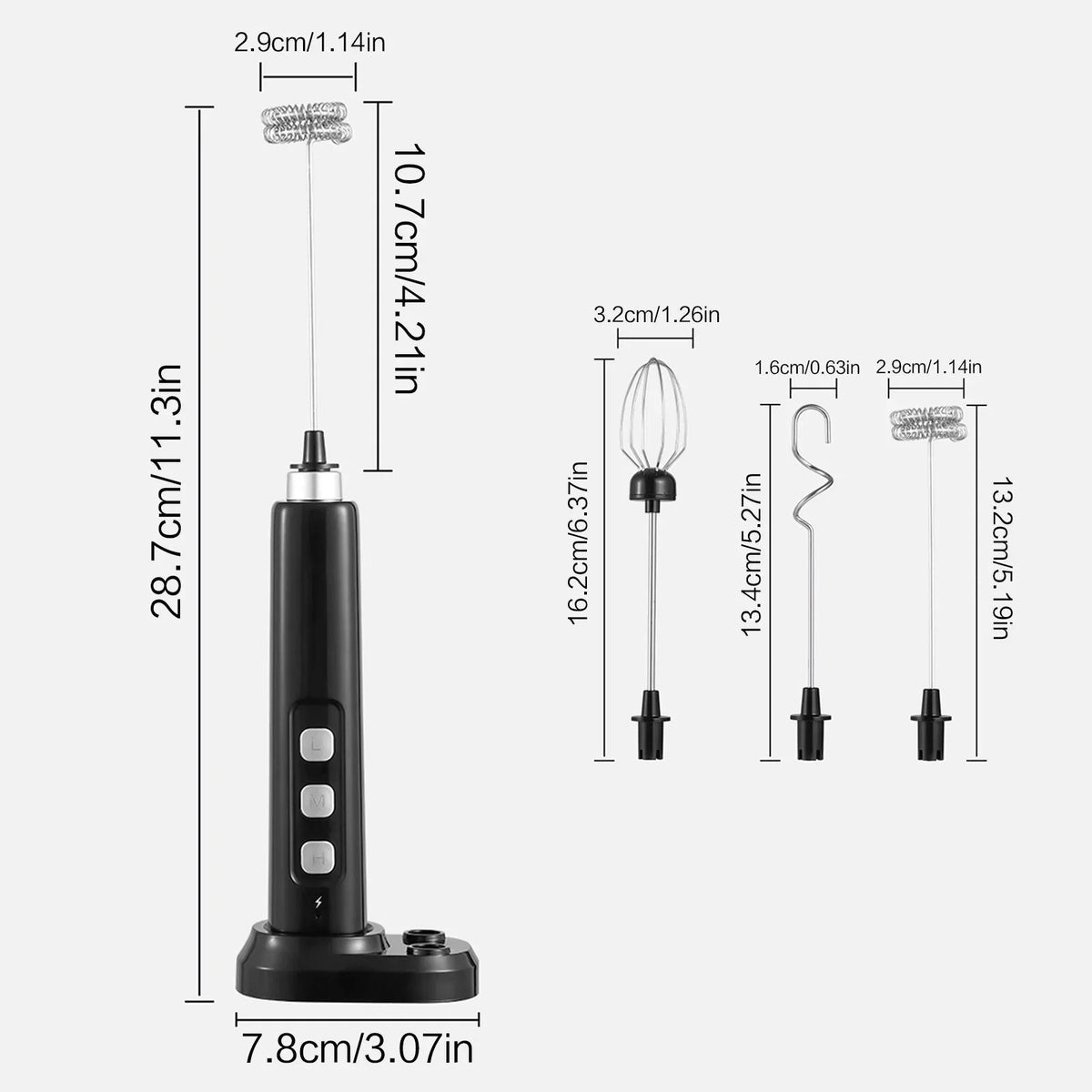 3-Speed Rechargeable Handheld Mixer for Frothing, Whisking, and Baking Projects