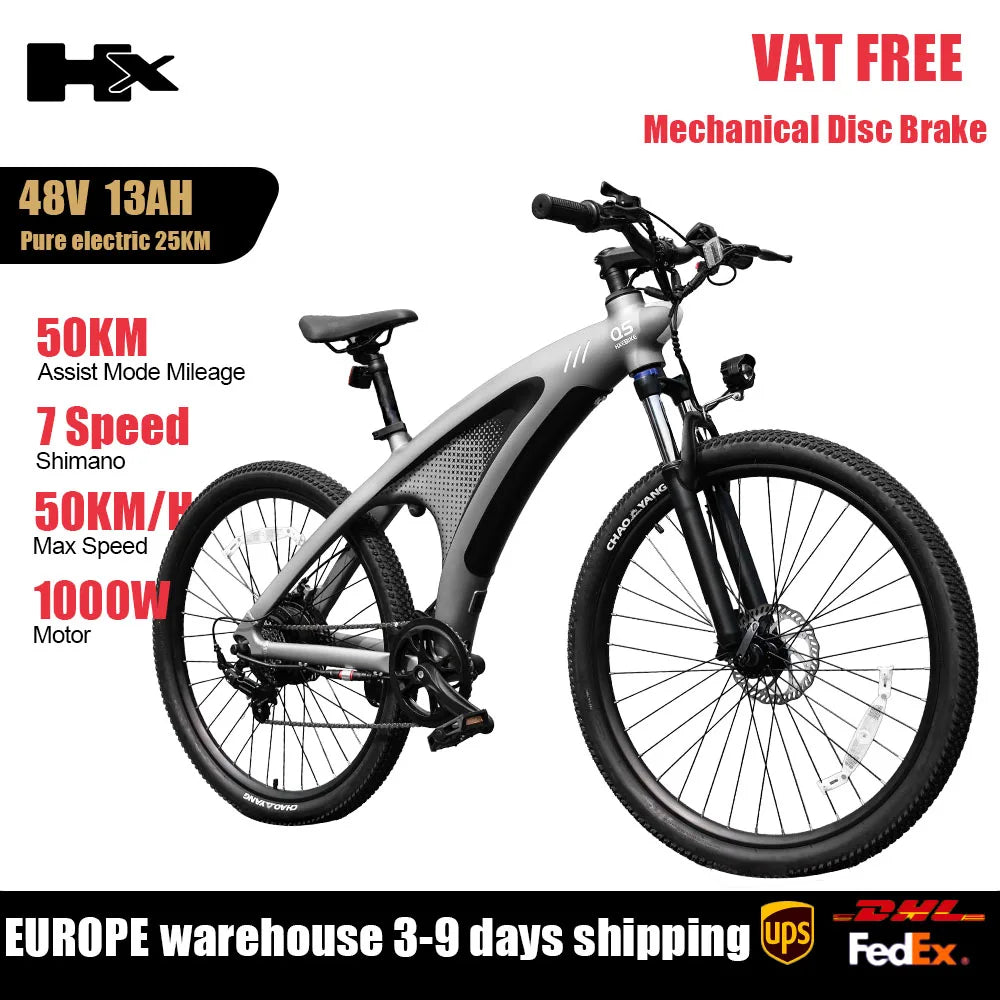 HUANCI Q5 Electric Mountain Bike With Torque Sensor Hydraulic Brakes
