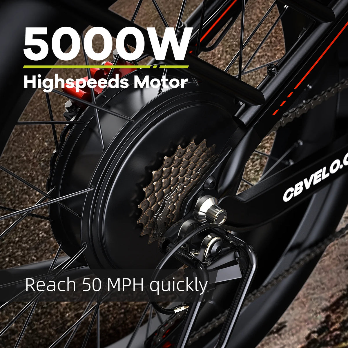 Cybervelo 5000W Peak All Terrain Fat Tire Electric Bike