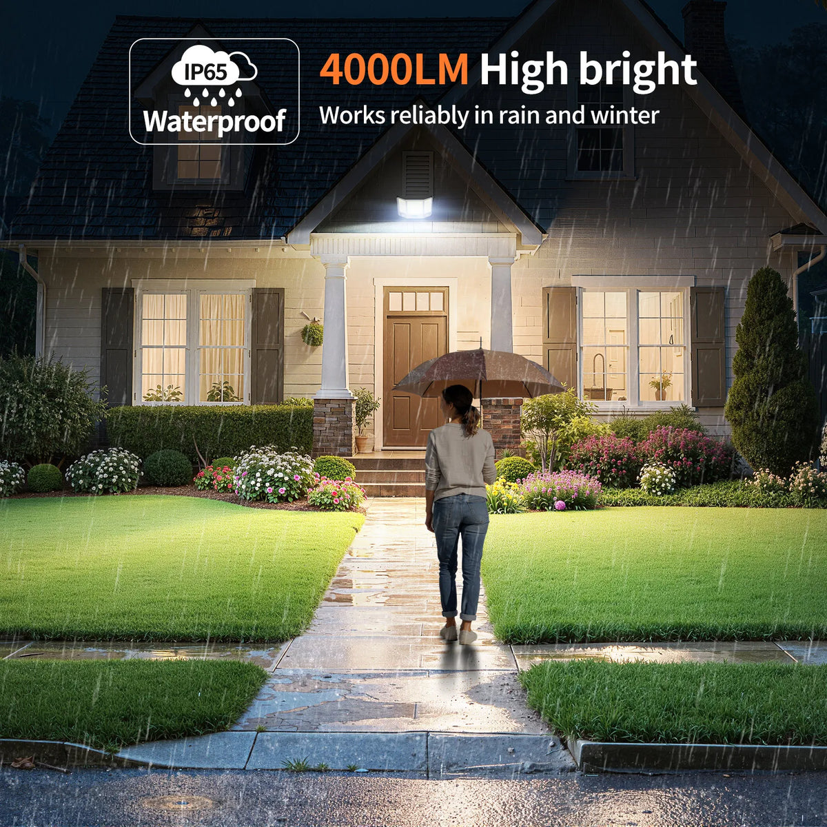 Intelamp Solar Street Flood Light With Dual Sensors for Gardens